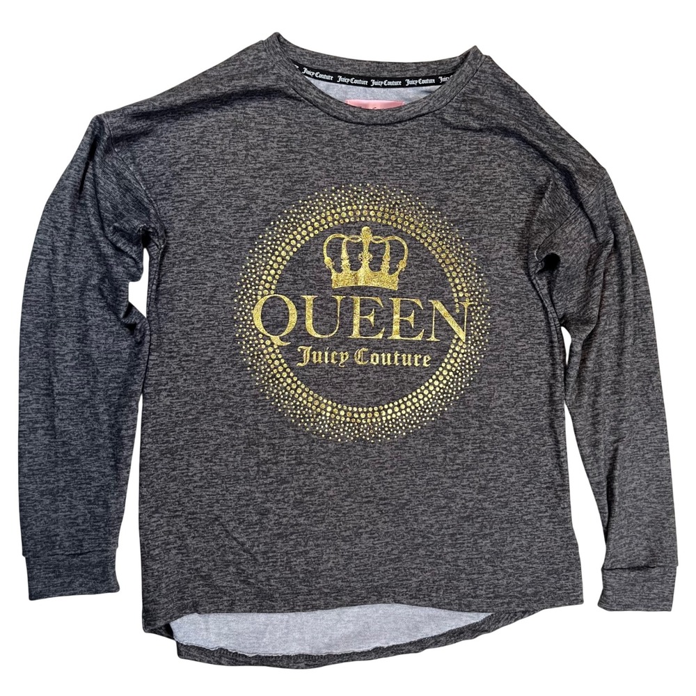Juicy Couture Queen Sleep Shirt Sz Women's XS Gray Cozy Pajama Y2K Comfortable